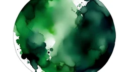 Dark green watercolor circle