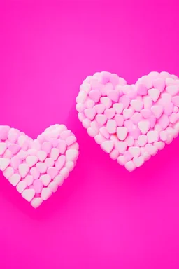 Heart shaped Candy with pink background