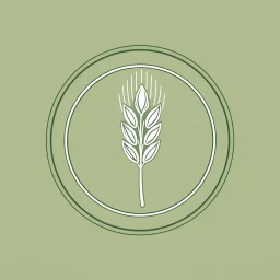 engraved logo of a coin with a wheat sheaf on it, line art