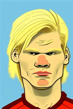 Erling Haaland Norwegian football player . cartoon 2d