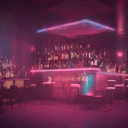 cocktail bar, people, fluorescent, bright, neon, paradise, hyperreal