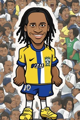 Ronaldinho Brazilian football player,cartoon 2d