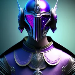 full body medieval purple masked villain in galaxy, teal and purple smoke, detailed, realistic, 4k