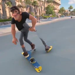 casey Neistat on a skateboard, lifelike