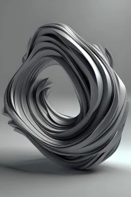 3d abstract space streamlined shape in grey colors