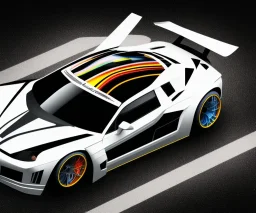 Car Supercar Vector 3d rendering Vector collage