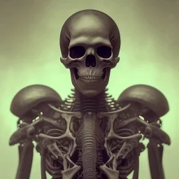 blood floating on a skeleton warrior in hr giger style, steam punk, realistic, made in octane, cinematic, ultra-realistic, extremely detailed octane rendering, 8K, VRAY Super Real ar 2:3, dof photorealistic futuristic 50mm lens hard lighting dark gray tintype photograph, realistic lighting, sepia color