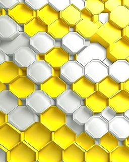 white and yellow 3d honeycomb background pattern