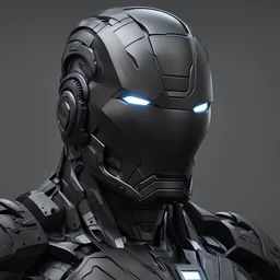 matte black iron man very detailed futuristic