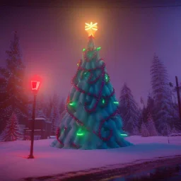 yılbaşı,neon,santa unreal engine 5, 8k