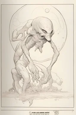 Inking art, Jen Giraud (Moebius), John Romita, Milton Caniff, Alex Raymond, John Buscema, an Alien creature of an amazing species, comics art