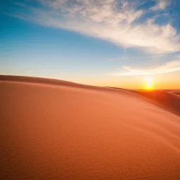 désert du Sahara, coucher de soleil, dune de sable