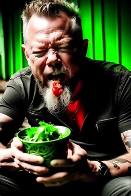 james hetfield eating watermelon