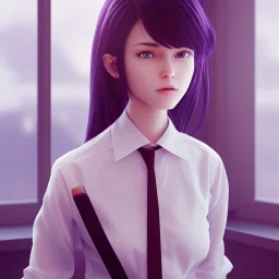 Anime, female student studying under window, studying lesson, perfect face, cool face, ultra detail, unreal engine 5, cinema4d, sun light, studio lighting --ar 1:1 --v 4