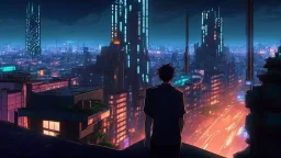 Cyberpunk City skyline
