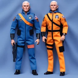 Mike Pence G.I. Joe toy Doll space force uniform, orange blue fabric, guns, wall packaging for sale