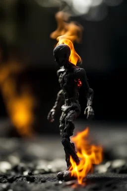 fire holding man carbon element