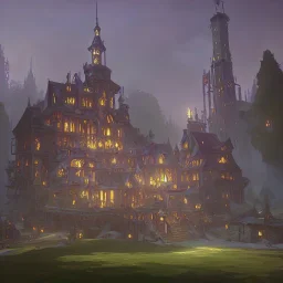 A magical town castle for warlocks and witches