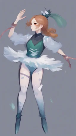ballerina in the style of genshin impact