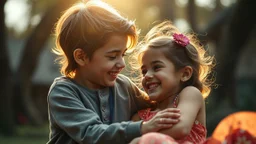 Beautiful happy telepathic young boys and girls playing together, finesse, devotion, serendipity, best friends, exquisite composition, beauty, magic, fantasy, close foreground detail, beautiful intricate insanely detailed octane render, 16k artistic photography, photorealistic concept art, soft natural volumetric cinematic perfect light, chiaroscuro, award-winning photograph, masterpiece