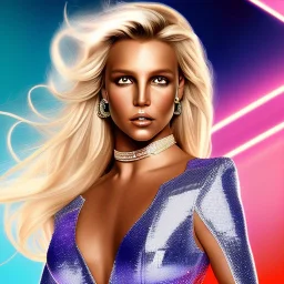 britney spears, Cyborg queen, light blonde hair, pixie hairstyle, cobalt eyes, waist up portrait, 8k resolution, intricate details, ornate details, soft lighting, vibrant colors, masterpiece, intricate eyeliner, dark eyeshadow, eyes, intricate tattoos, gradient background