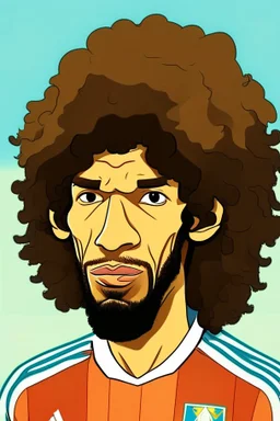 Mohamed Elneny Egyptian football player .cartoon 2d