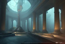 video game level design, 3d evironment, sci-fi, latin architecture, cinematic, concept art