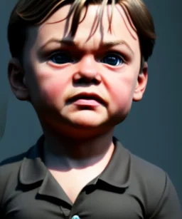 Leonardo di caprio toddler, full body, car, dramatic lighting, hyper realistic