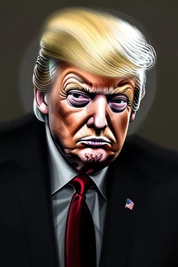 Portrait of Donald trump, skeleton face