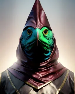 "magican, mysterious Kenku male, bird, full-scale head and shoulders portrait, 8k resolution concept art portrait by Greg Rutkowski, Artgerm, WLOP, Alphonse Mucha dynamic lighting hyperdetailed intricately detailed Splash art trending on Artstation triadic colors Unreal Engine 5 volumetric lighting Splash art fantasy"