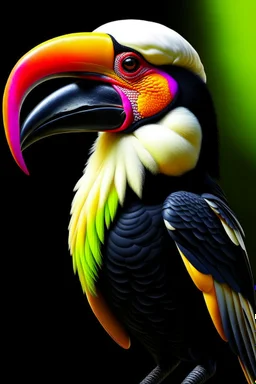 hornbill bird full body, digital art, photo, illustration, digital painting,oil painting, smooth, sharp focus, highly detailed, with casque bird,