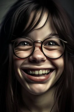 ugly girl glasses teeth and hairy face