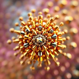 a mandelbulb 3d fractal made of small metallic random color beveled cubes