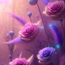  glitter and cristal flower pink and blue in a galactic ambiance, delicate colors in the foreground, full of details, smooth, light effect，vaporwave colorful, smooth, extremely sharp detail, finely tuned detail, ultra high definition, 8 k, unreal engine 5, ultra sharp focus