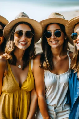 a group of friends ready for a day at the beach