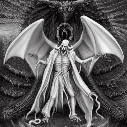 Realistic white Cthulhu vampire Russian Orthodox