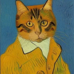 Portrait of a cat by Van Gogh