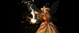 fairy magician throwing a wild magic spell that fails miserably