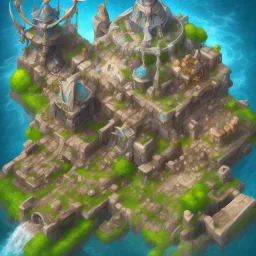 architecture concept in dofus，vertical view