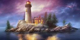 scenery lighthouse by night