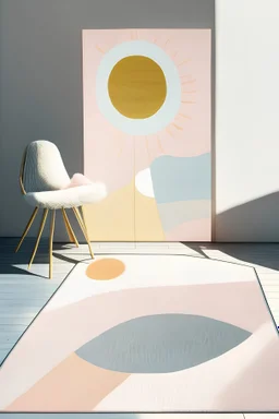 rug modern design nordic minimal feminine pastel sun