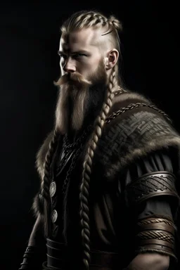 viking with braids standing