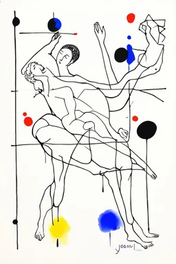 Reprezentare grafica moderna figurativa cu simboluri ,minimal art similar cu desenele lui Picasso , a unui desen facut de un autist , reprezentand statuia Pieta , în stilul combinat acuarelei umede a lui Joan Miro si cu filigran lineart minimal a lui Jean Cocteau cu Paleta de culori impresionista cu culori putine si tari. Fond alb si linii color subtiri si paralele, cu umbre de lumina cu hasuri incrucisate