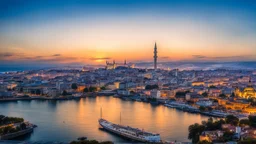 desktop wallpaper ,istanbul turkey city sight seeing ,blue sky nice clouds,golden hour