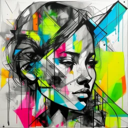 collage impasto double exposure abstract geometric ink illustration sketch neon charcoal oil painting