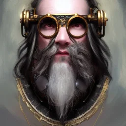 a _ fantasy _ style _ portrait _ painting _ of beautiful white male dwarf black hair short head smirk round face steampunk goggles rpg dnd oil _ painting _ unreal _ 5 _ daz. _ rpg _ portrait _ extremely _ detailed _ artgerm _ greg _ rutkowski _ greg