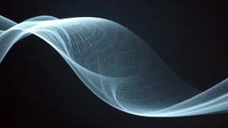 Creación de composición performática con curva paramétrica y patrón de bifurcación con volumen implícito y color translúcido estilo arte cinético