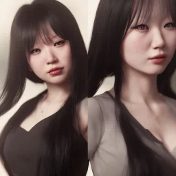 portrait only hitomi tanaka, long black hair, red dress, full body, 8k, highly realistic, octane render,