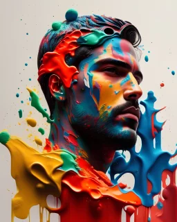 figure of men covered in paint