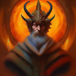 Painting of a satanic sorcerer, impressionist art